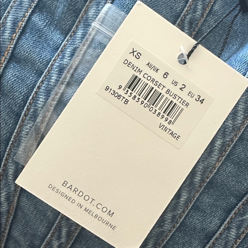 BARDOT (revolve brand) Denim Corset Tank Top with zipper - Picture 4 of 4